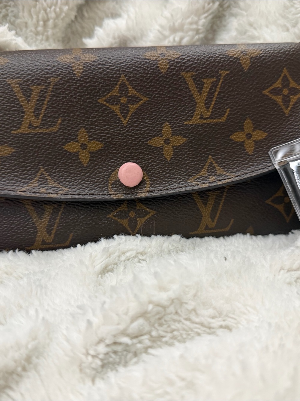 Louis Vuitton Monogram Canvas Clutch with Pink Snap